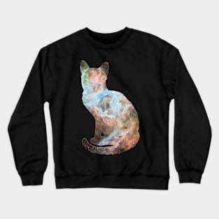 Nebula Cat Silhouette Crewneck Sweatshirt